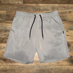 O'Neill Men's Large Gray Pull on Hybrid Shorts Pockets Elastic Waist Drawstring